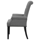  Coaster Furniture Alana 115163 Fabric Upholstered Dining Arm Chair - Grey IMAGE 4