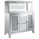  Coaster Furniture Yvaine 115585 2-door Mirrored Acrylic Home Bar Wine Cabinet - Silver IMAGE 3