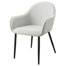  Coaster Furniture Emma 115592 Fabric Upholstered Dining Arm Chair - Fog Grey IMAGE 4