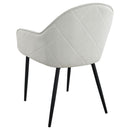  Coaster Furniture Emma 115592 Fabric Upholstered Dining Arm Chair - Fog Grey IMAGE 6