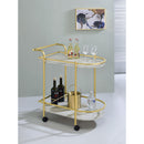 Coaster Furniture Desiree 181377 2-tier Faux Marble Shelf Metal Bar Cart - Gold IMAGE 9