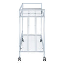  Coaster Furniture Cara 181382 2-tier Rectangular Glass Shelf Metal Bar Cart - Chrome IMAGE 5