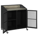 Coaster Furniture Arlette 183476 2-door Mobile Home Bar Wine Cabinet - Sandy Black IMAGE 2