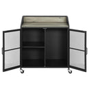  Coaster Furniture Arlette 183476 2-door Mobile Home Bar Wine Cabinet - Sandy Black IMAGE 4