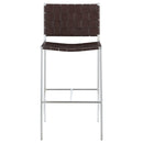  Coaster Furniture Adelaide 183584 Upholstered Pub Height Bar Stool - Brown and Chrome IMAGE 2