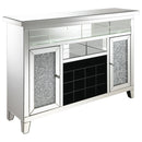  Coaster Furniture Melinda 183627 2-door LED Mirrored Wine Storage Bar Cabinet - Silver IMAGE 2