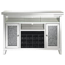  Coaster Furniture Melinda 183627 2-door LED Mirrored Wine Storage Bar Cabinet - Silver IMAGE 3