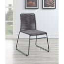  Coaster Furniture Jerome 192062 Woven Rope Stackable Side Chair - Charcoal IMAGE 8