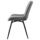  Coaster Furniture Diggs 193312 Upholstered Swivel Dining Side Chair - Grey IMAGE 4