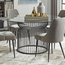  Coaster Furniture Granvia 193511BG Round 54-inch Glass Top Metal Dining Table - Gunmetal IMAGE 1