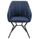  Coaster Furniture Mayer 193722 Upholstered Dining Arm Chair - Blue and Brown IMAGE 2