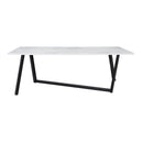  Coaster Furniture Mayer 193781 Rectangular 87-inch Faux Marble Dining Table - White IMAGE 3