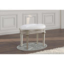  Coaster Furniture Evangeline 223399 Upholstered Oval Vanity Stool - Silver and Ivory IMAGE 5