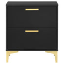  Coaster Furniture Kendall 224452 2-Drawer Nightstand - Black IMAGE 2