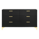  Coaster Furniture Kendall 224453 6-Drawer Dresser - Black IMAGE 3