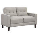  Coaster Furniture Bowen 506786 Upholstered Track Arm Tufted Loveseat - Beige IMAGE 1