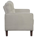  Coaster Furniture Bowen 506786 Upholstered Track Arm Tufted Loveseat - Beige IMAGE 7