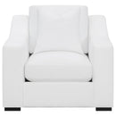  Coaster Furniture Ashlyn 509893 Upholstered Sloped Arm Accent Chair - White IMAGE 3