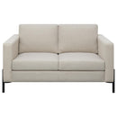  Coaster Furniture Tilly 509902 Upholstered Track Arm Loveseat - Oatmeal IMAGE 3