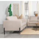  Coaster Furniture Tilly 509902 Upholstered Track Arm Loveseat - Oatmeal IMAGE 9