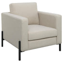  Coaster Furniture Tilly 509903 Upholstered Track Arm Accent Chair - Oatmeal IMAGE 1