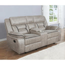  Coaster Furniture Greer 651352 Upholstered Motion Reclining Loveseat - Taupe IMAGE 5