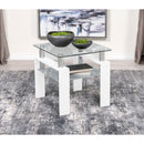  Coaster Furniture Dyer 703437 1-shelf Square Glass Top Side End Table - White IMAGE 4