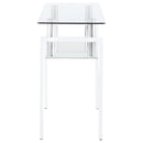  Coaster Furniture Dyer 703439 Rectangular Glass Top Entryway Sofa Console Table - White IMAGE 3