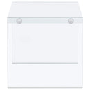  Coaster Furniture Opal 704147 Square Glass Frame Side End Table - White High Gloss IMAGE 8