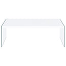  Coaster Furniture Opal 704148 Rectangular Glass Frame Coffee Table - White High Gloss IMAGE 2