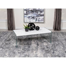  Coaster Furniture Opal 704148 Rectangular Glass Frame Coffee Table - White High Gloss IMAGE 8