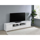  Coaster Furniture Jude 704262 2-door Engineered Wood 79" TV Stand - High Gloss White IMAGE 2