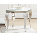 Coaster Furniture Carone 707767 Square Glass Top End Side Table - White and Chrome IMAGE 2