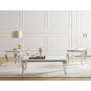  Coaster Furniture Carone 707768 Rectangular Glass Top Coffee Table - White and Chrome IMAGE 4