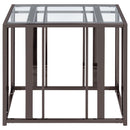  Coaster Furniture Adri 708357 Rectangular Glass Top Side End Table - Black Nickel IMAGE 7