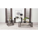  Coaster Furniture Adri 708358 Rectangular Glass Top Coffee Table - Black Nickel IMAGE 10