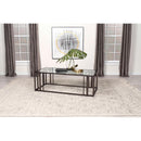  Coaster Furniture Adri 708358 Rectangular Glass Top Coffee Table - Black Nickel IMAGE 2