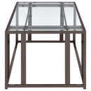  Coaster Furniture Adri 708358 Rectangular Glass Top Coffee Table - Black Nickel IMAGE 8