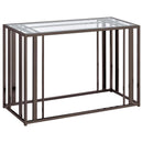 Coaster Furniture Adri 708359 Glass Top Entryway Sofa Console Table - Black Nickel IMAGE 1