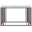  Coaster Furniture Adri 708359 Glass Top Entryway Sofa Console Table - Black Nickel IMAGE 7