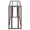  Coaster Furniture Adri 708359 Glass Top Entryway Sofa Console Table - Black Nickel IMAGE 9