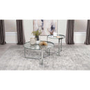  Coaster Furniture Delia 708400 2-Piece Round Glass Top Nesting Coffee Table - Chrome IMAGE 2
