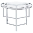  Coaster Furniture Delia 708400 2-Piece Round Glass Top Nesting Coffee Table - Chrome IMAGE 7