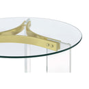  Coaster Furniture Janessa 710067 Round Glass Top Acrylic Leg End Table - Matte Brass IMAGE 8
