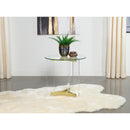  Coaster Furniture Janessa 710067 Round Glass Top Acrylic Leg End Table - Matte Brass IMAGE 9