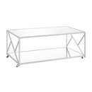  Coaster Furniture Provins 720794 3-piece Coffee and End Table Set - Mirror and Chrome IMAGE 4