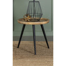  Coaster Furniture Zoe 736107 Round Mango Wood Side End Table - Natural and Black IMAGE 2