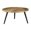  Coaster Furniture Zoe 736108 Round Mango Wood Coffee Table - Natural and Black IMAGE 1