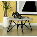  Coaster Furniture Hadi 736178 Round SmartTop Coffee Table - Cement and Gunmetal IMAGE 4