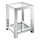  Coaster Furniture Valentina 736217 1-shelf Square Glass Top Side End Table - Silver IMAGE 1
